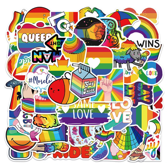 RAINBOW PRIDE STICKERS - PACK OF 3