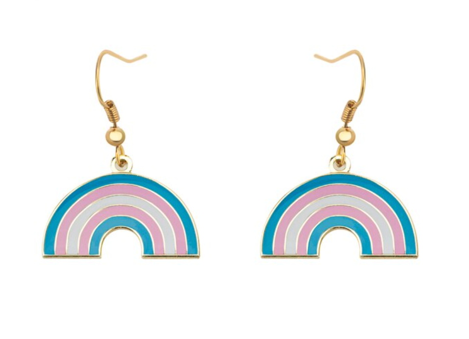 TRANS PRIDE FLAG RAINBOW EARRINGS