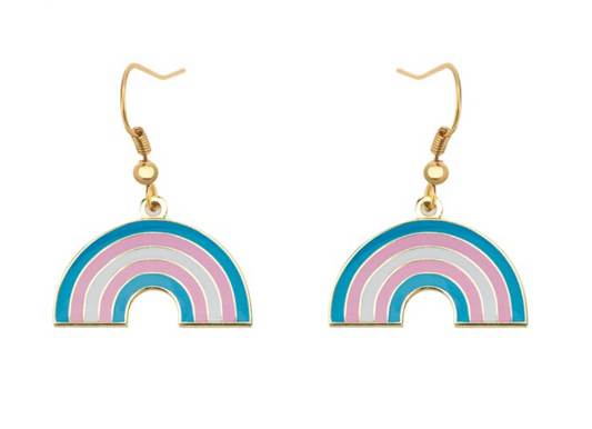 TRANS PRIDE FLAG RAINBOW EARRINGS