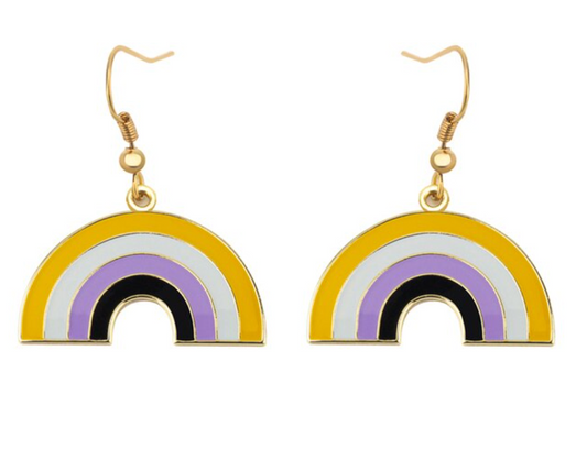 NON-BINARY PRIDE FLAG RAINBOW EARRINGS