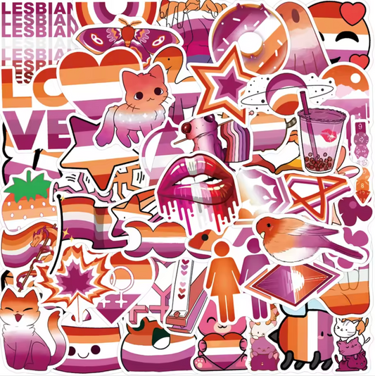 LESBIAN PRIDE STICKERS - PACK OF 3