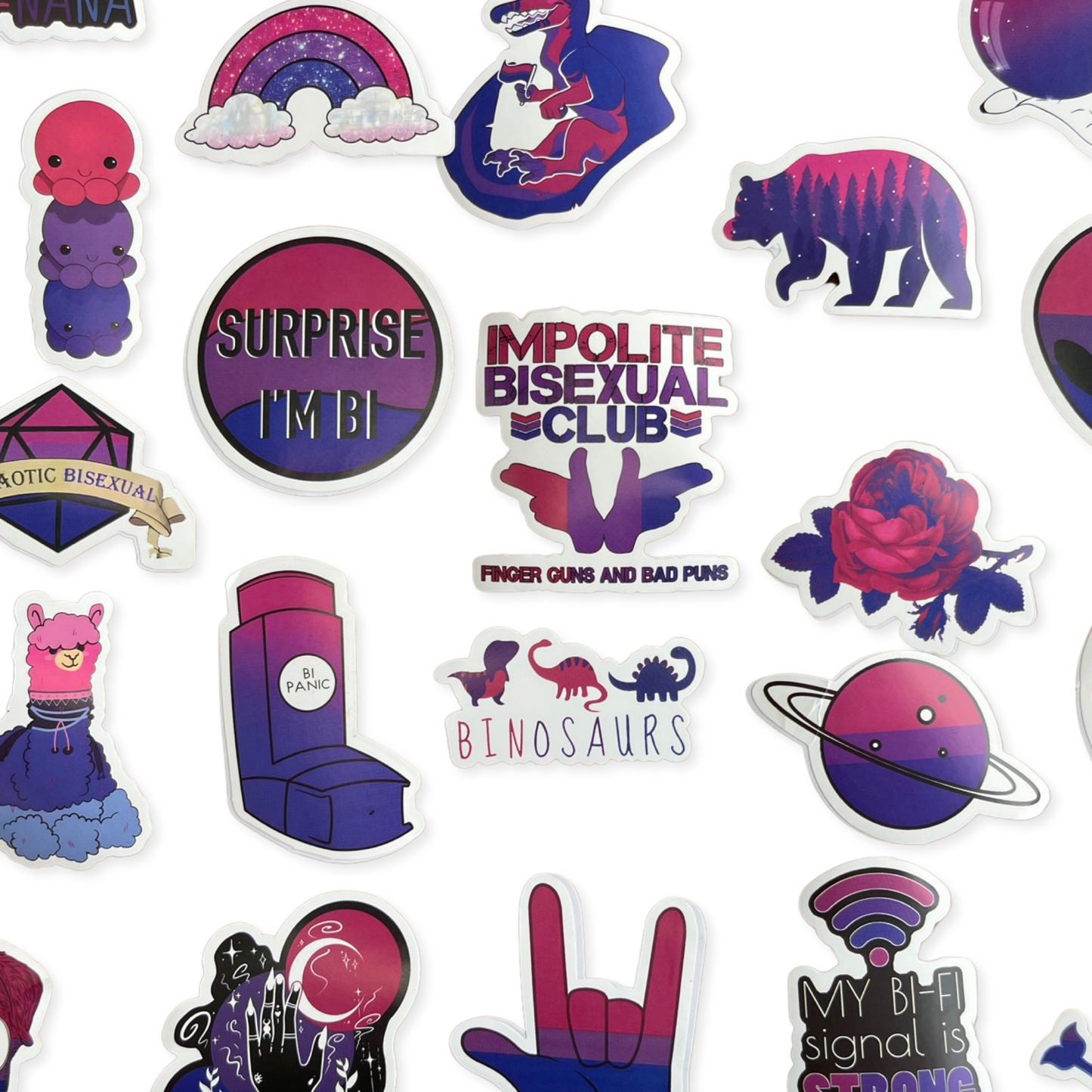 BISEXUAL PRIDE STICKERS - PACK OF 3