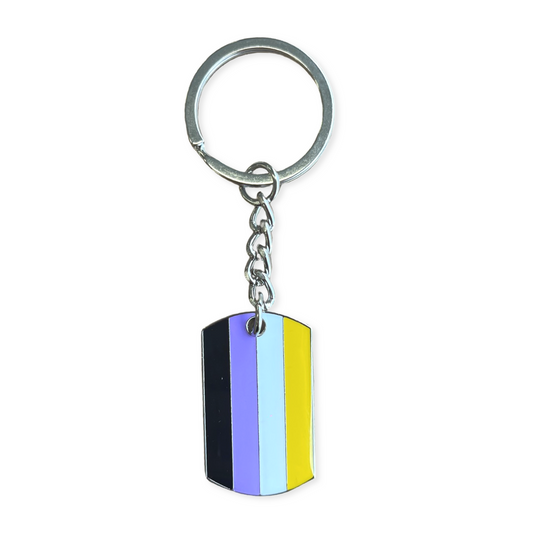 NON-BINARY PRIDE FLAG KEYCHAIN