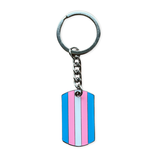 TRANS PRIDE FLAG KEYCHAIN