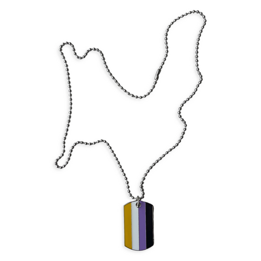 NON-BINARY PRIDE FLAG DOGTAG NECKLACE