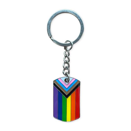 RAINBOW PROGRESS PRIDE FLAG KEYCHAIN