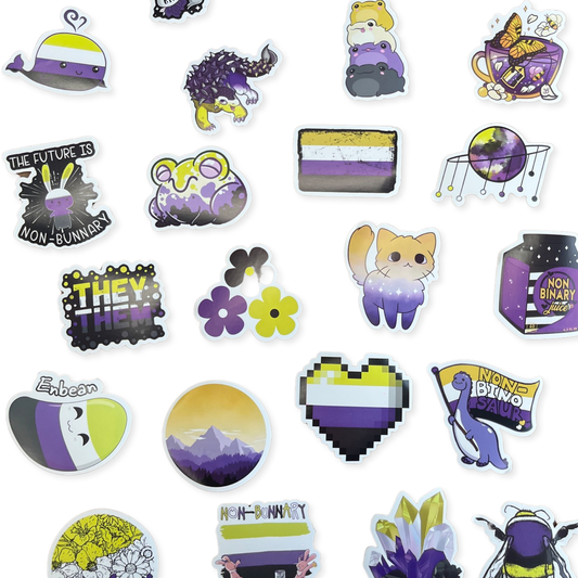 NON-BINARY PRIDE STICKERS - PACK OF 3