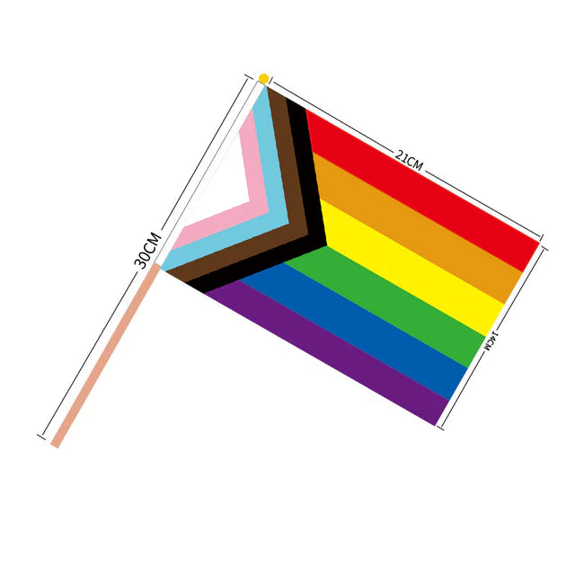 RAINBOW PROGRESS PRIDE HAND FLAG