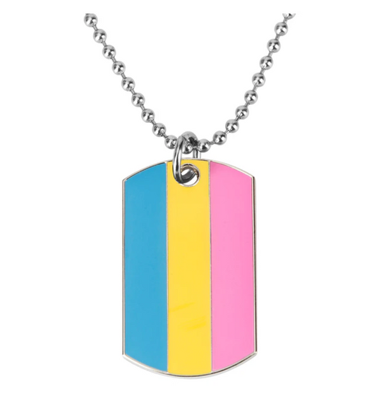 PANSEXUAL PRIDE FLAG DOGTAG NECKLACE