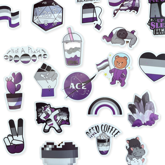 ASEXUAL PRIDE STICKERS - PACK OF 3