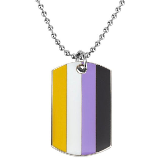 NON-BINARY PRIDE FLAG DOGTAG NECKLACE