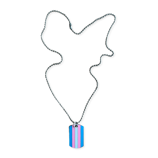 TRANS PRIDE FLAG DOGTAG NECKLACE