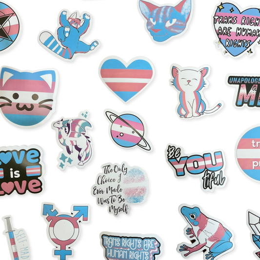 TRANS PRIDE STICKERS - PACK OF 3